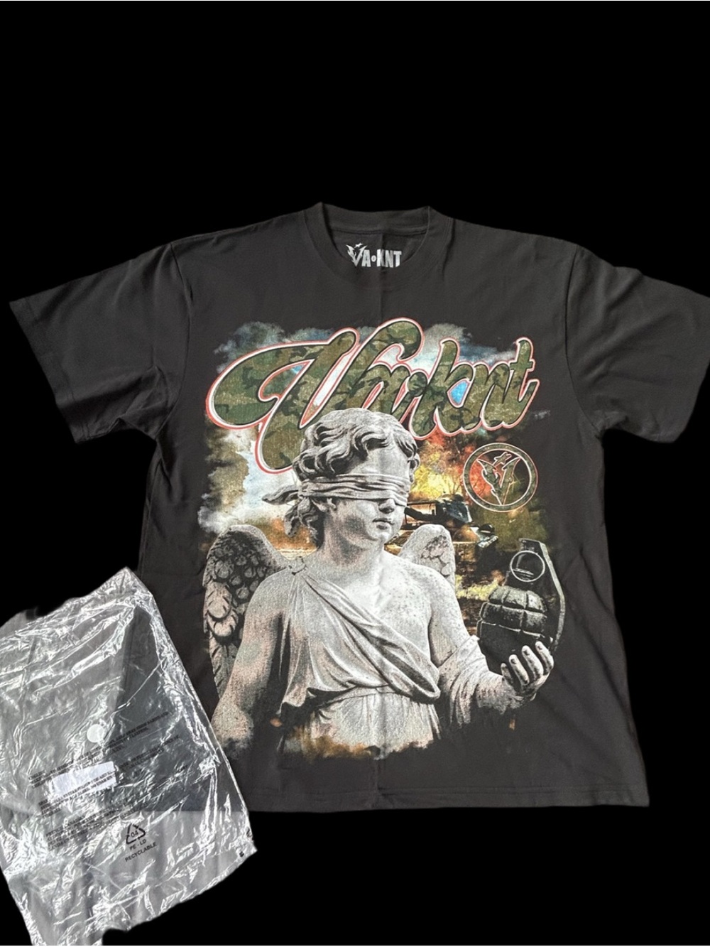 Va-Knt  Black Tee with Multicolor Warzone